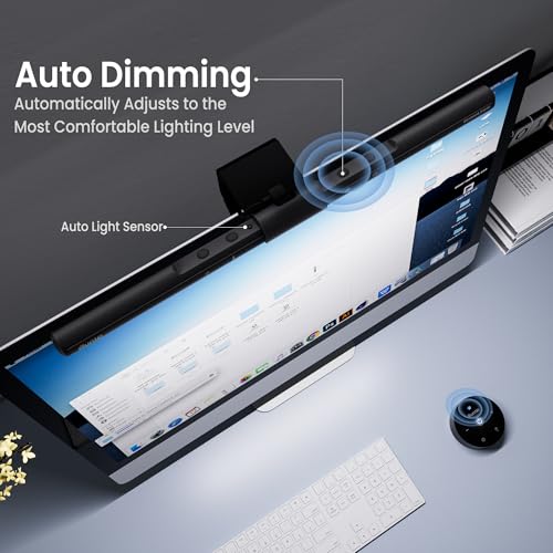 Quntis Wireless Monitor Light Bar: Remote Control, Eye Protection, Anti-Blue Light, 40cm Curved Computer Monitor Lamp