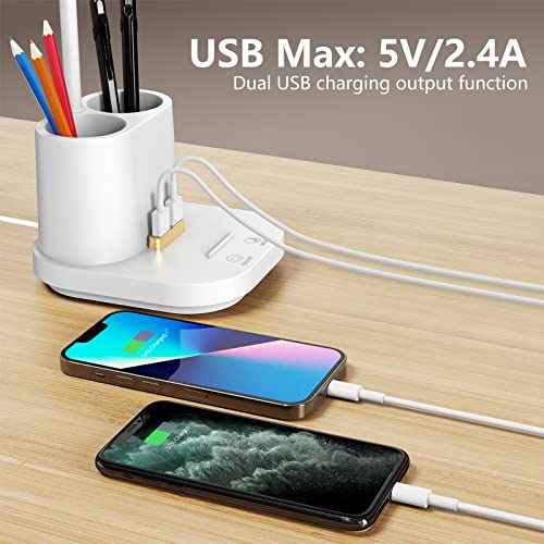 GONDSILY LED Desk Lamp USB Port Touch Control 3 Color Modes, Stepless Dimming, Eye-Caring Table Lamp for Home, Office, Bedroom