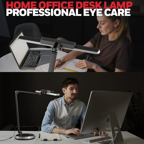 Honeywell Desk Lamp: H9 Sunturalux™ Eye-Caring LED, Dimmable, Timer, Auto-Sensing - Ideal for Home Office, Reading, Study