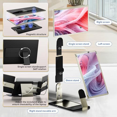 domyfan Laptop Screen Extender: 15.6 inch FHD IPS Triple Monitor, Plug-Play for Mac, Windows, Chrome, Android