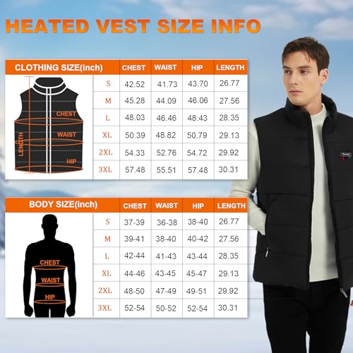 Rasfalo Heated Gilet: Electric Vest, 15 Heating Zones, USB Rechargeable, Winter Body Warmer for Outdoor Sports