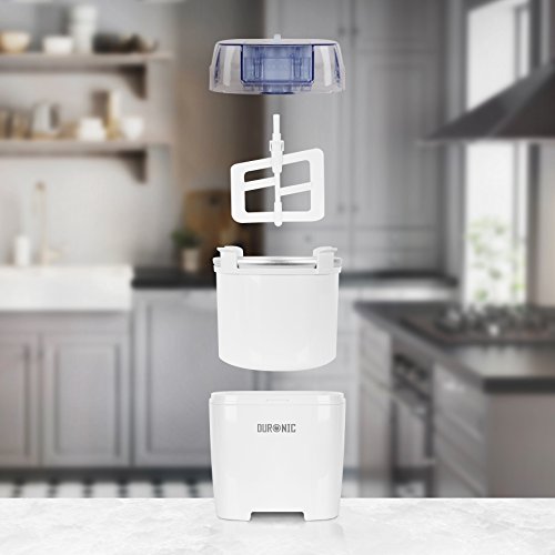 Duronic 1.5 Quart Ice Cream Maker: Gelato, Sorbet, Yoghurt, Soft Serve Dessert - Homemade Treats in 30 Min - Portable Family-Friendly