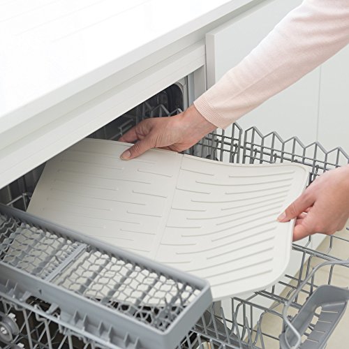 Brabantia Dish Drying Mat, Silicone Steel Light Grey, 43.8x32.5 inch