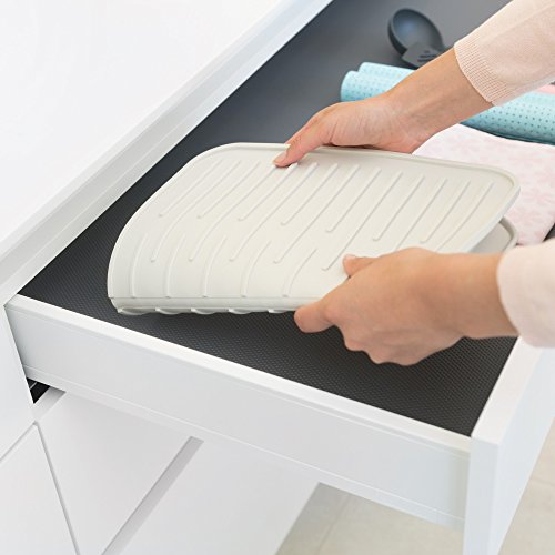 Brabantia Dish Drying Mat, Silicone Steel Light Grey, 43.8x32.5 inch