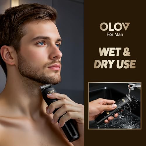 Waterproof Beard Trimmer Kit for Men - Cordless Grooming Set for Face, Body, Mustache - Electric Shaver with Hair Clippers & Nose Trimmer