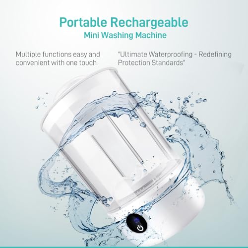 Portable Mini Washer | Rechargeable 1L | Deep Clean Socks, Baby Clothes | Lightweight, Compact | For Apartment, Dorm, Travel