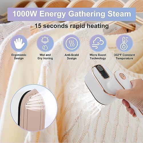 TravelCrisp Steam Iron: Foldable, Ceramic Soleplate, Fast Heat-Up