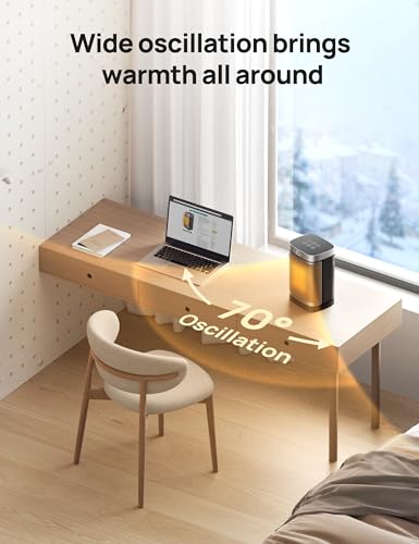 Dreo Electric Space Heater 1500W PTC Ceramic with Remote Control, Oscillating Portable, Thermostat - Home Heating Solution