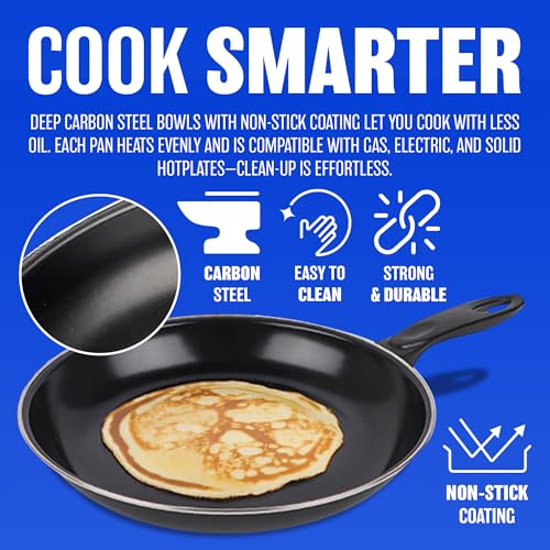 Cookware Set: Non-Stick Pans with Lids & Bakelite Handle