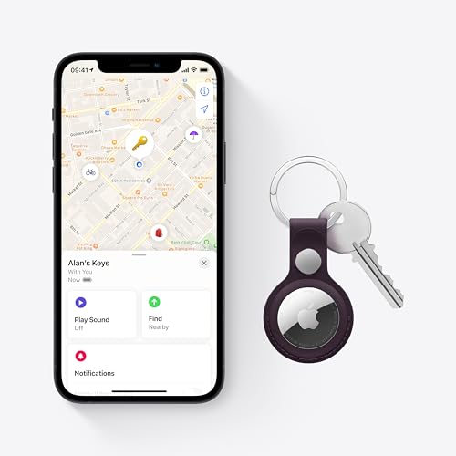 Apple AirTag Tracker for Keys, Wallet, Luggage. Replaceable Battery. Water-Resistant. Easy Setup with iPhone.