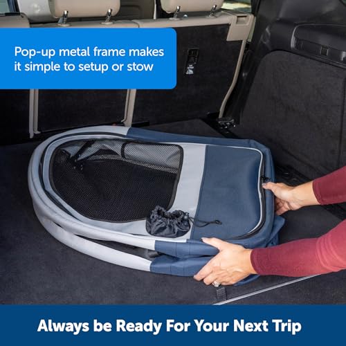 PetSafe Travel Carrier for Pets up to 27 inch, Collapsible Design, Waterproof Liner, Machine Washable, 2 Storage Pockets