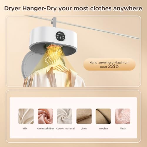 EasyAcc Portable Electric Clothes Dryer 2H Quick Dry 600W UV Sterilization - Fast Drying for Light Clothes & Underwear