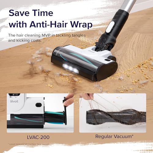 LEVOIT Cordless Stick Vacuum: Powerful Suction, Lightweight - 50-Min Runtime - Versatile for Carpet, Hard Floor, Pet Hair