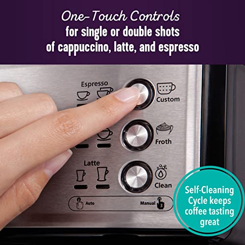 Mr. Coffee Espresso Machine: Stainless Steel, Milk Frother, 15-Bar Pump - Ideal for Home Baristas
