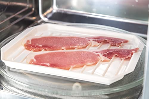 KitchenCraft Bacon Crisper Tray for Microwave Cooking, 12x9 inch