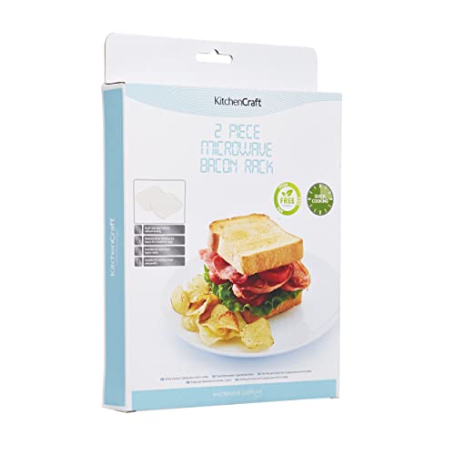 KitchenCraft Bacon Crisper Tray for Microwave Cooking, 12x9 inch