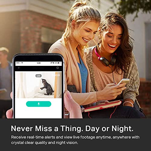Kasa Pan/Tilt Smart Security Camera, 1080p HD Dog-Camera, Night Vision, Motion Detection, Baby & Pet Monitor, Alexa & Google Home, White