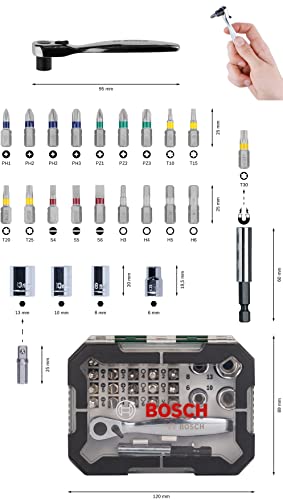 Bosch 26pc Ratchet Set for Screwdriver Bits & Accessories