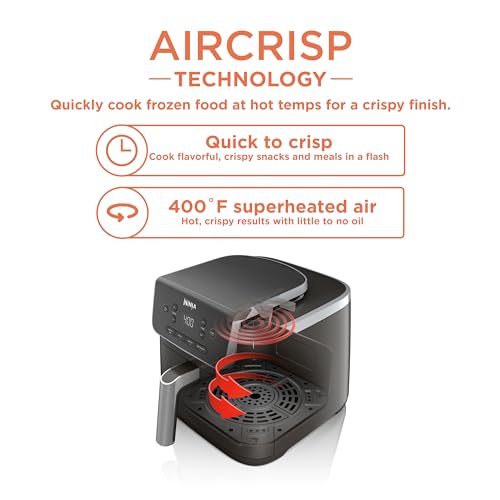 Ninja 4-in-1 Pro Air Fryer: Roast, Reheat, Dehydrate | 5QT Capacity | 400F Max Temp | Nonstick Basket | Grey | AF141
