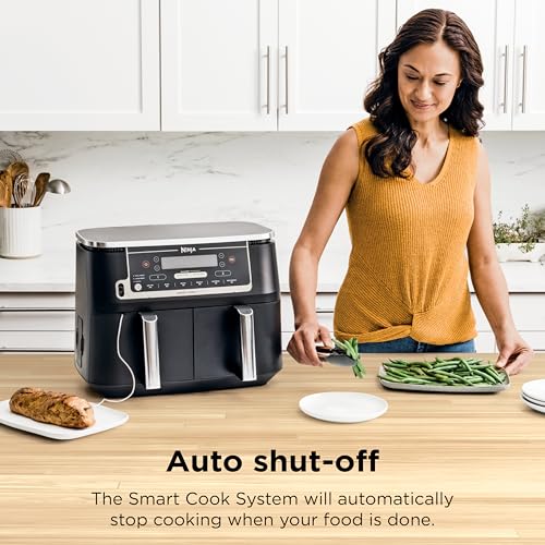Ninja 10 Quart DualZone XL Air Fryer, 2 Baskets, Smart Thermometer, Cook & Finish - Roast, Dehydrate & More