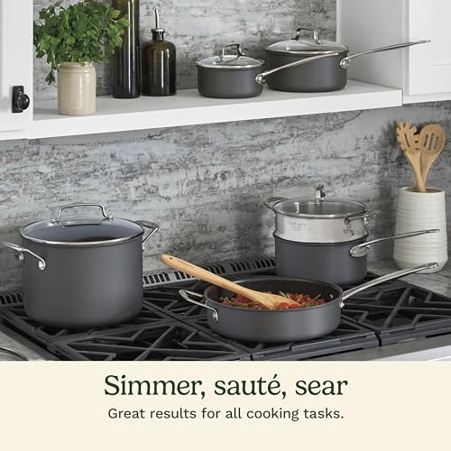 Cuisinart Cookware Set, Chef's Classic Nonstick Hard Anodized, 17-Piece