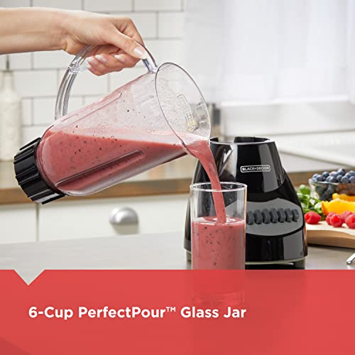 BLACK+DECKER Blender: 10-Speed, 6-Cup Plastic Jar, Stainless Steel