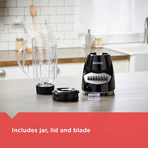 BLACK+DECKER Blender: 10-Speed, 6-Cup Plastic Jar, Stainless Steel