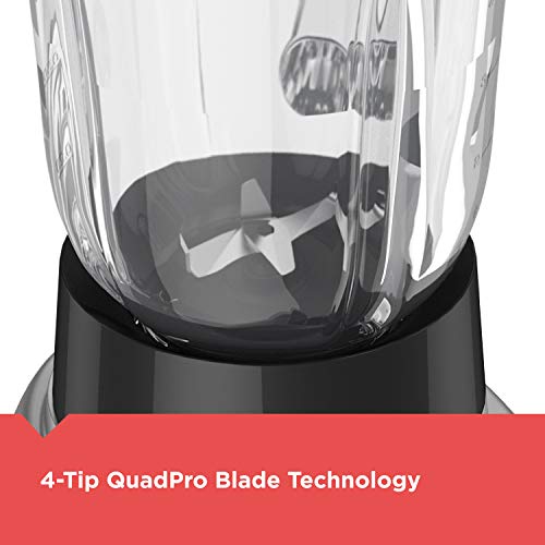 BLACK+DECKER PowerCrush Blender: 6-Cup Glass Jar, 4 Speeds, Silver