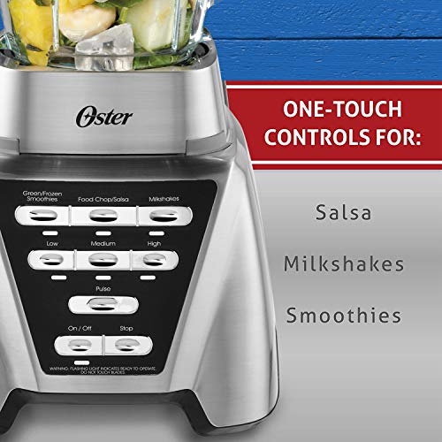 Oster Pro 1200 Blender: Glass Jar, 24oz Cup, 7 Speeds, 1200W Power