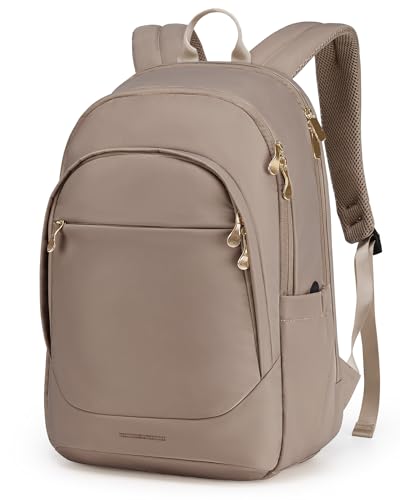 LIGHT FLIGHT Women's Laptop Backpack, 17.3 inch USB Charging, Water Resistant College Bookbag, Black Computer Backpack for Work
