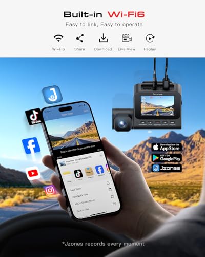 STARVIS 2 Sensor 4K+1080P Dash Cam Set with HDR Night Vision - 3 Channel Car Camera Kit, GPS & 64GB Card
