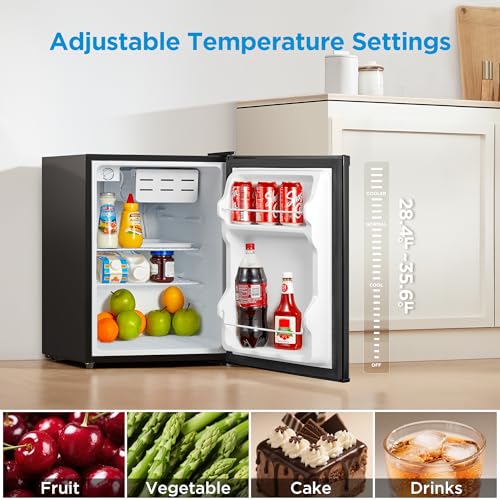 Midea 2.4 Cubic Feet Black Refrigerator for Small Spaces