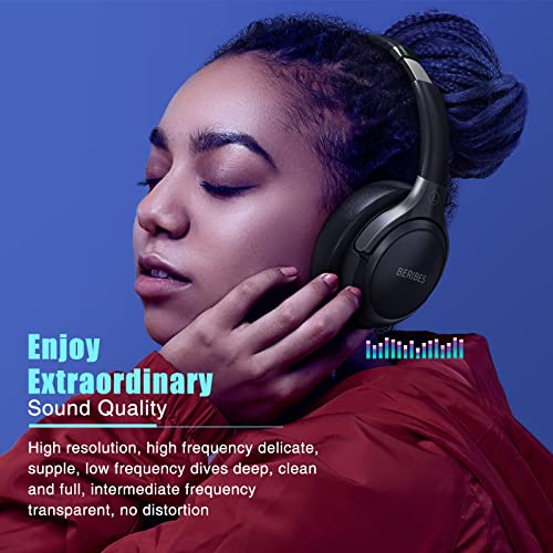 BERIBES Wireless Headphones, 65H Playtime, 6 EQ Modes, HiFi Stereo, Deep Bass