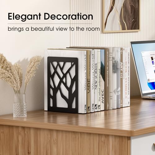 MaxGear Tree Design Bookends - Non-Skid Holder for Books/CDs