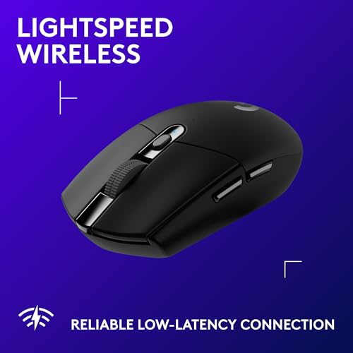Logitech G305 Wireless Gaming Mouse: Hero 12K Sensor, Lightweight, 12,000 DPI, 6 Buttons, 250h Battery - Black