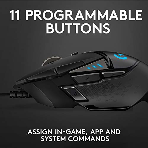Logitech G502 HERO Gaming Mouse: 25K Sensor, RGB, Adjustable Weights