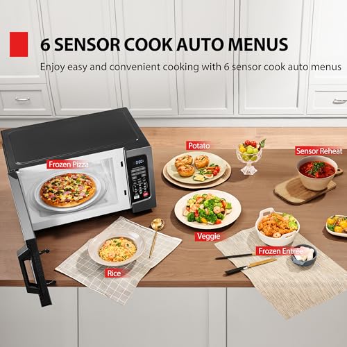 TOSHIBA Countertop Microwave Oven 1.2 Cu Ft Smart Sensor 12 Auto Menus - Easy Clean Interior, Black, 1000W