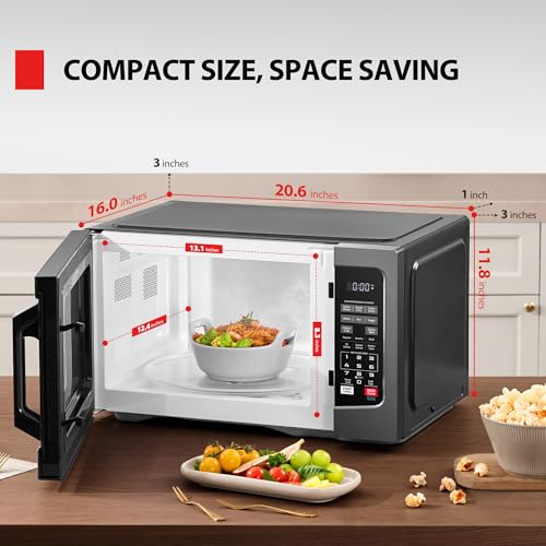 TOSHIBA Countertop Microwave Oven 1.2 Cu Ft Smart Sensor 12 Auto Menus - Easy Clean Interior, Black, 1000W