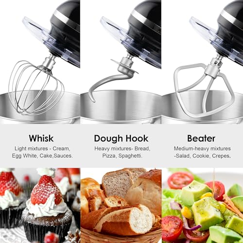 Aucma 6.5QT Stand Mixer: 660W, 6-Speed Tilt-Head Food Mixer
