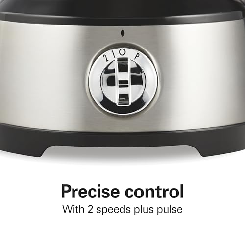Hamilton Beach Food Processor & Vegetable Chopper - Slicing, Shredding, Mincing, Puree - 10 Cups + Bowl Scraper - Easy Clean - Black Stainless