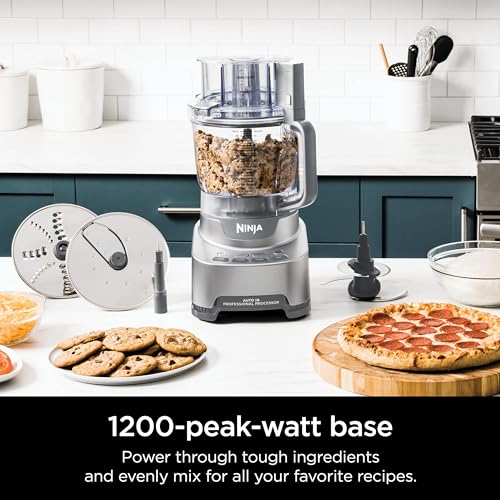 Ninja Professional XL Food Processor, 1200W, 4-in-1, Chopping, Slicing, Purees, Dough, 12-Cup Bowl