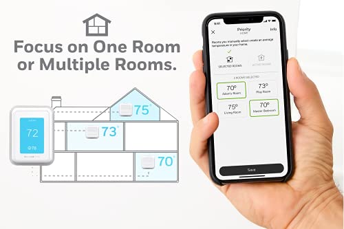 Honeywell Home T9 Smart Thermostat with Room Sensor, Touch Display, White