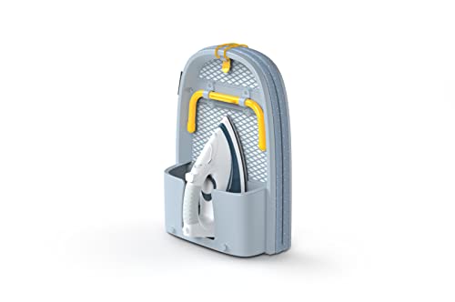 Joseph Joseph Folding Compact Ironing Board, Space-Saving Table-Top Design, Regular Size, Grey/Yellow