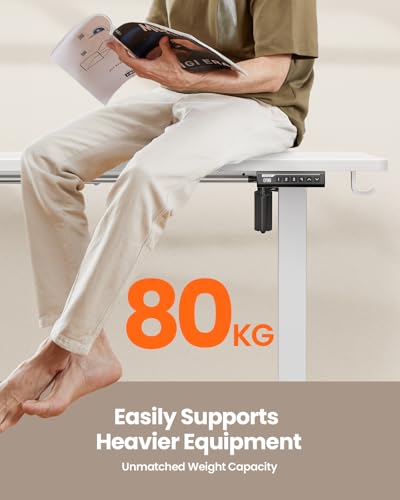 ErGear Electric Standing Desk 47x24 inch, Sit Stand Desk with Memory Smart Panel, Splice Board - Home Office Essential