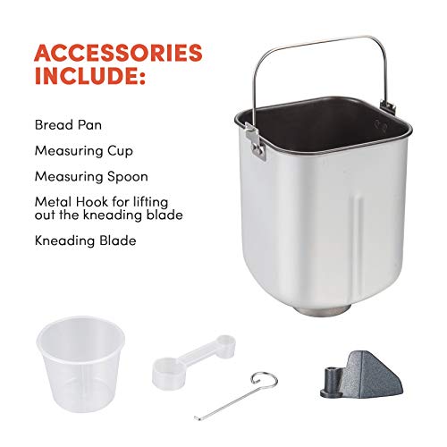 Elite Gourmet Bread Maker Machine: 3 Loaf Sizes, 19 Menu Functions, Gluten Free, 2 Lbs, Black