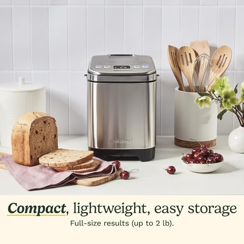 Cuisinart Bread Maker: Stainless Steel, 12 Menu Options, 2lb Loaf Sizes, Nonstick Pan & Paddle