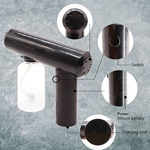 Nano Barber Spray Gun: Electric Sanitizer Fogger for Indoor & Outdoor - 8.8 oz, Black