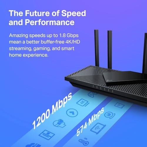 TP-Link AX1800 WiFi 6 Router - Dual Band, Gigabit, Easy Mesh - Works with Alexa - Certified for Humans