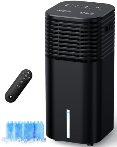 FANCOLE Portable Air Conditioner 4Modes 3Speeds 15H Timer 2Gal Tank 20H Cooling Evaporative Cooler 17 inch Remote 120° Swing