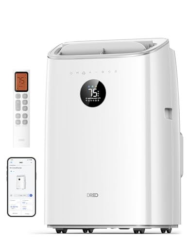 Dreo 8000 BTU Smart Portable Air Conditioner for Bedroom, Drainage-free Cooling, Quiet 45dB, APP/Voice/Remote - AC318S